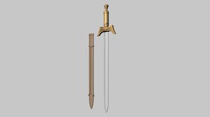 3d simple medieval sword sheath