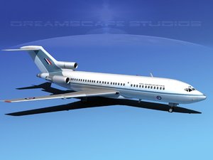airline boeing 727 727-100 3d max