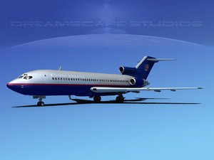 3d model airline boeing 727 727-100