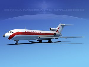 airline boeing 727 727-100 obj