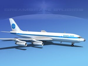 707-320 airlines boeing 707 3d max