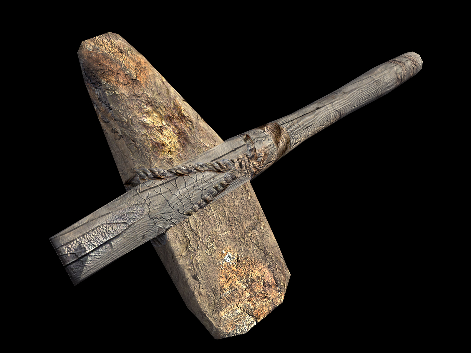 stone primitive axe polys 3d model