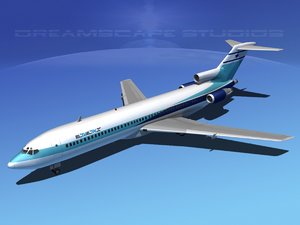 airline boeing 727 727-200 obj