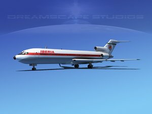 airline boeing 727 727-200 3d dxf