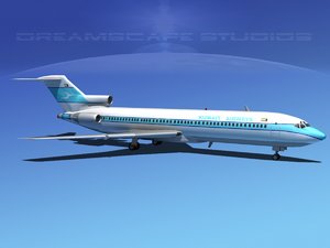 airline boeing 727 727-200 3d 3ds