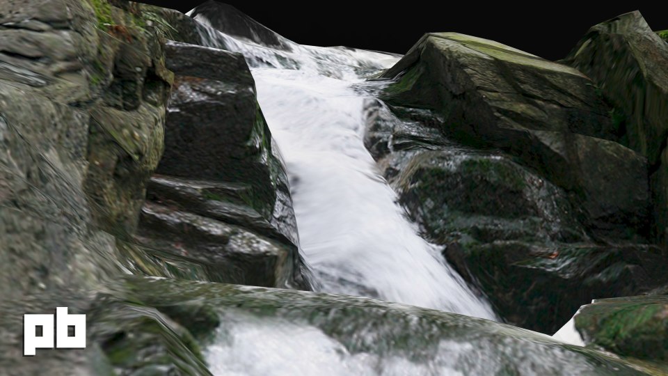 3d waterfall water stream model