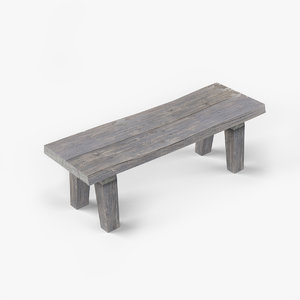old wooden bench 3d model
