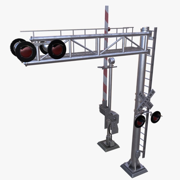 3d model railroad crossing signal