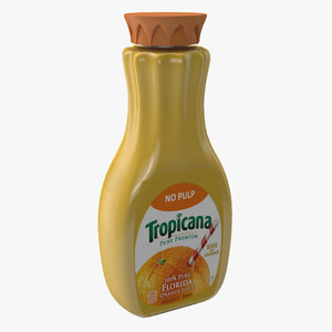3d tropicana orange juice bottle