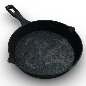 cast iron frying pan 3d obj