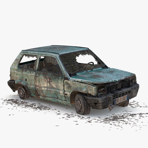 3d wrecked car