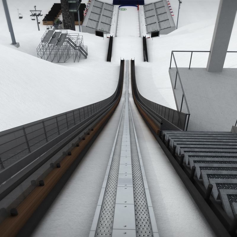 3d model ski jumping hill