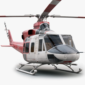 eurocopter bell 412 helicopter interior 3d model