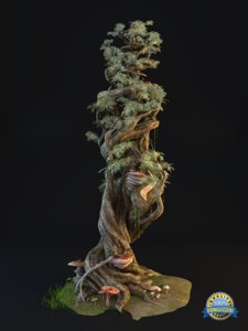 3d tree fairy tale model