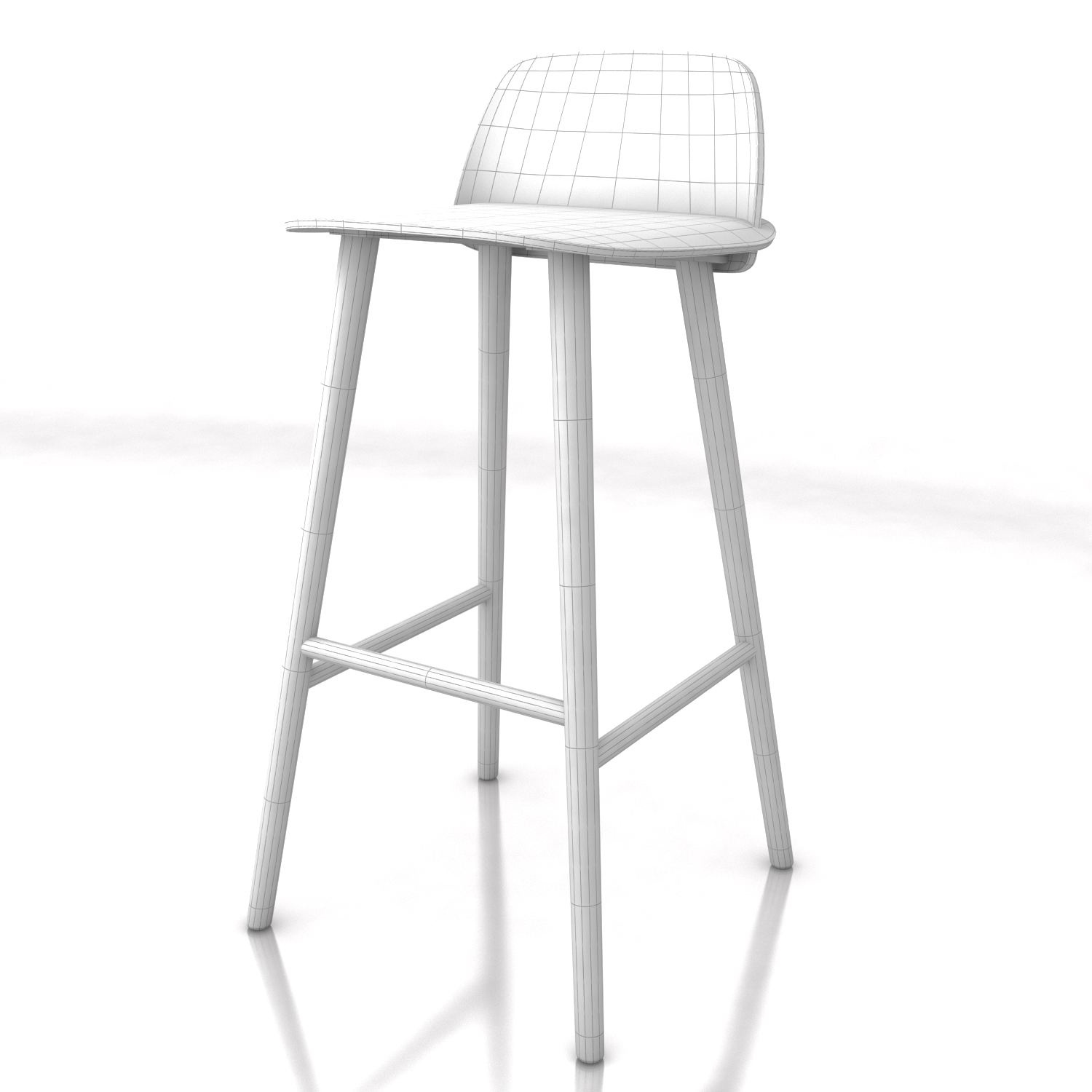 muuto nerd bar stool 3d 3ds