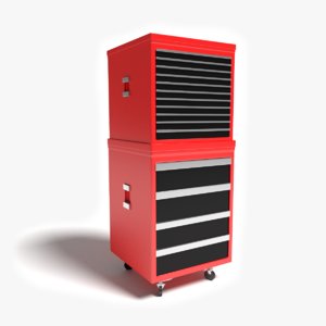 red tool chest 3d model