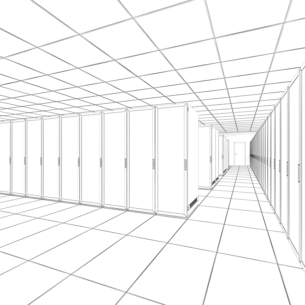 3d server room model