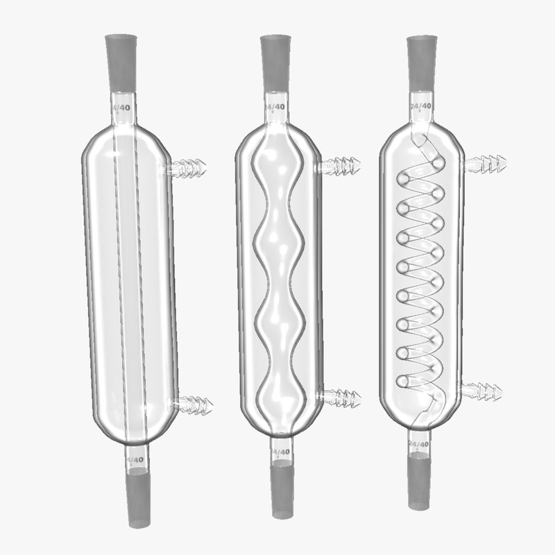 3d model condensers chemical glassware