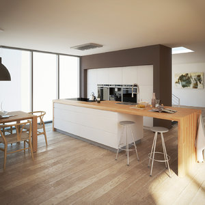 3d realistic modern kitchen interior model