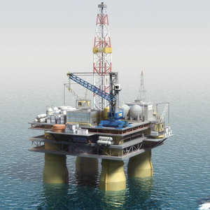 oil rig platform 3d model