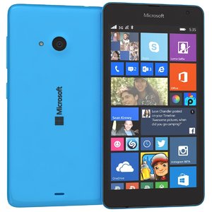 microsoft lumia 535 blue 3d model