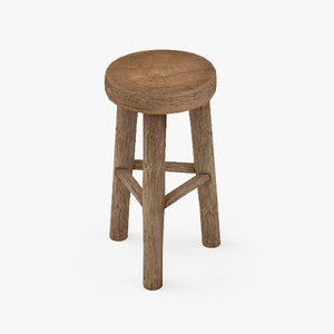 wooden stool 3d model