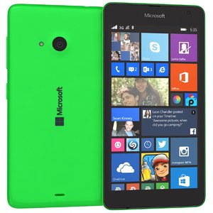 3d model microsoft lumia 535 green