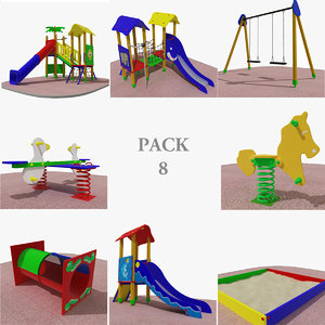 playground rocking slide 3d max
