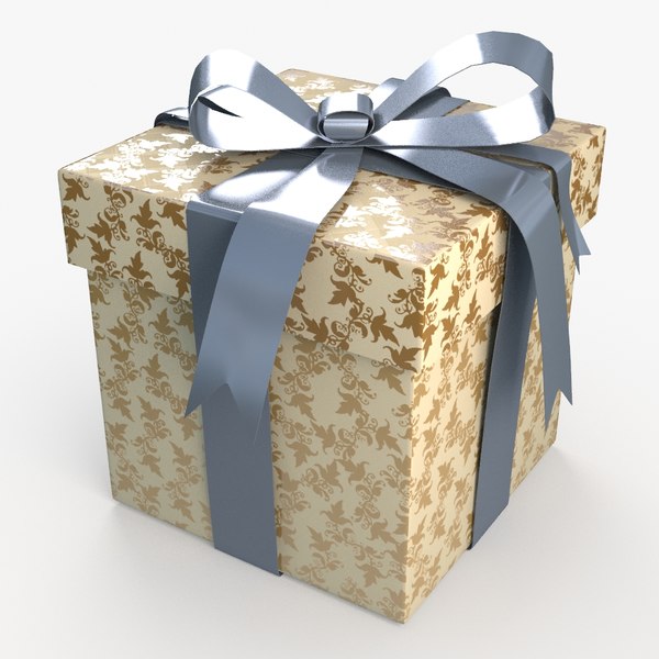 christmas gift present box 3d dxf