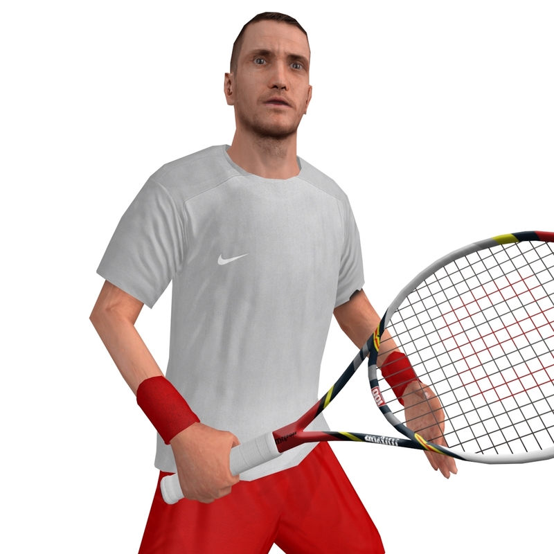 3d model rigged tennis players
