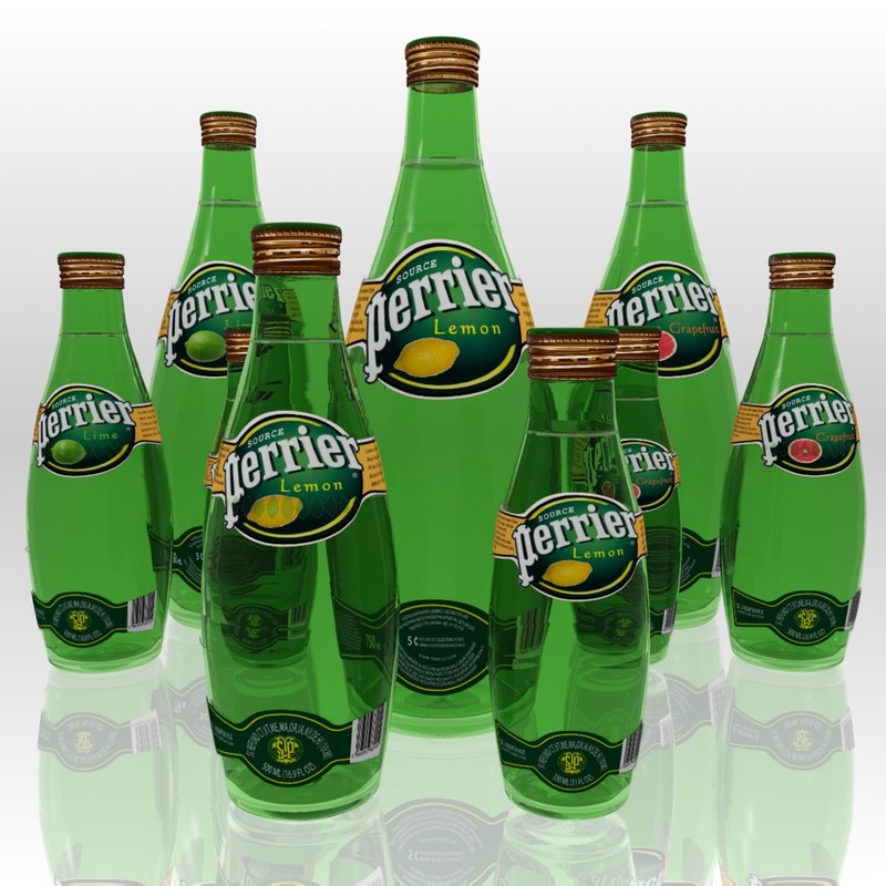 3d perrier mineral water set