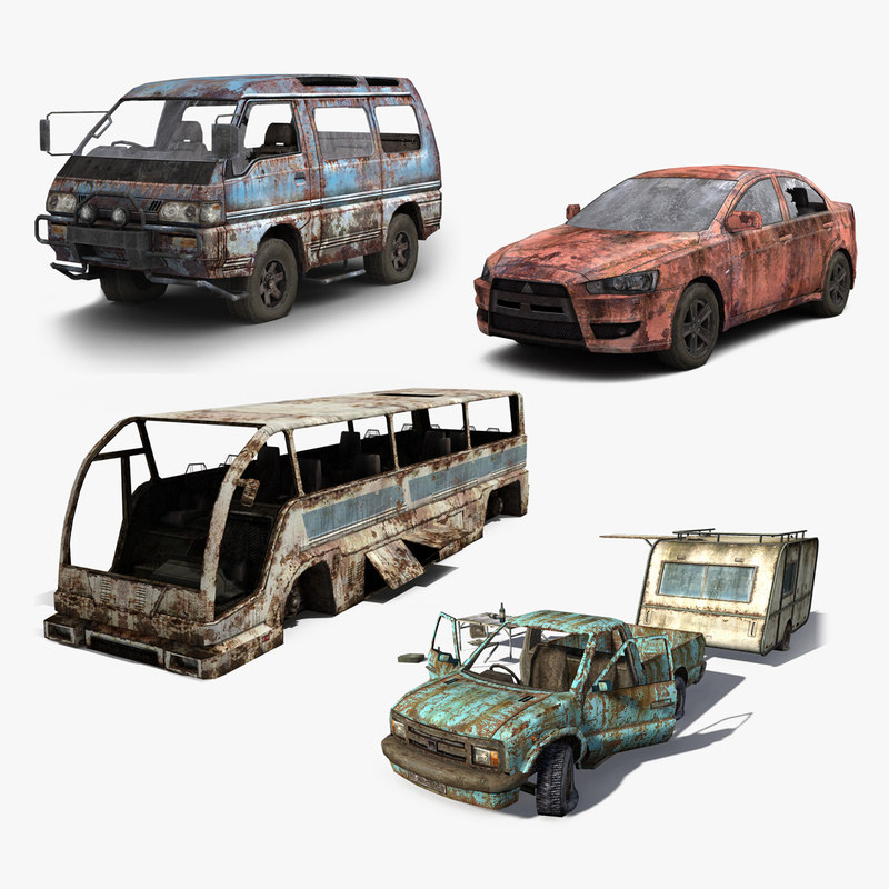 3ds Max Set Wrecked Cars 0542