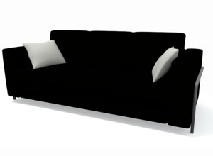 3d stylish black sofa