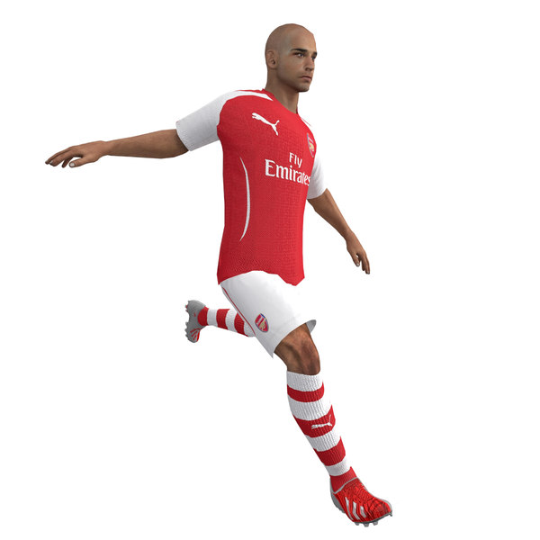 3d rigged soccer player body