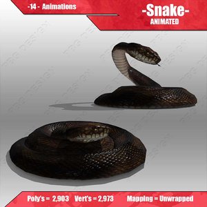 snake animations 3d model