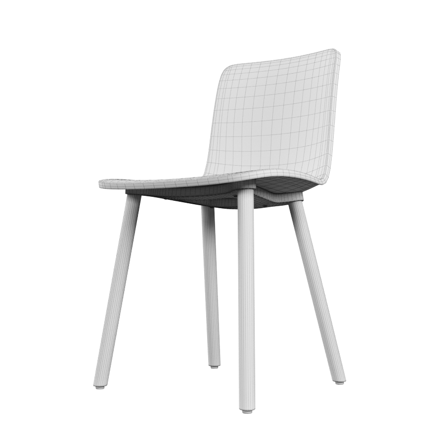 vitra hal wood chair obj