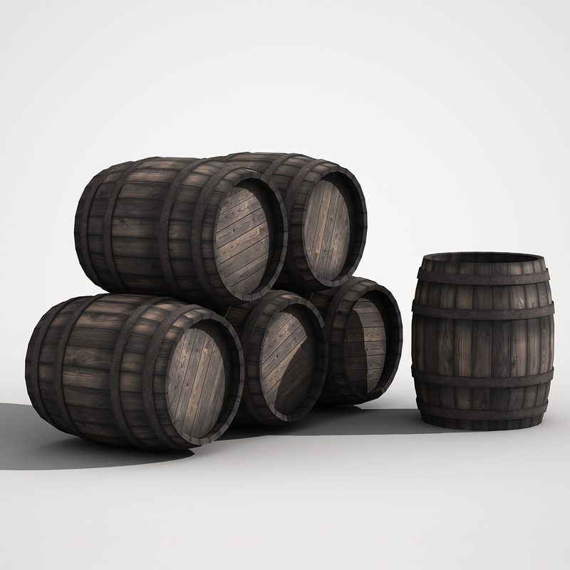 medieval wooden barrel 3d max