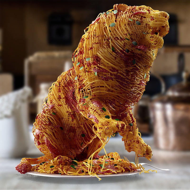 lion spaghetti 3d model