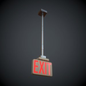 3d max hanging exit sign