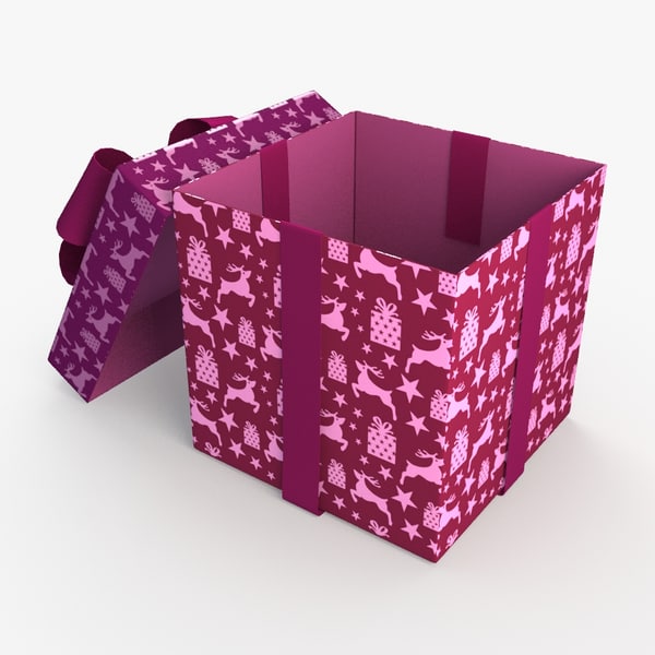 christmas gift present box 3d dxf