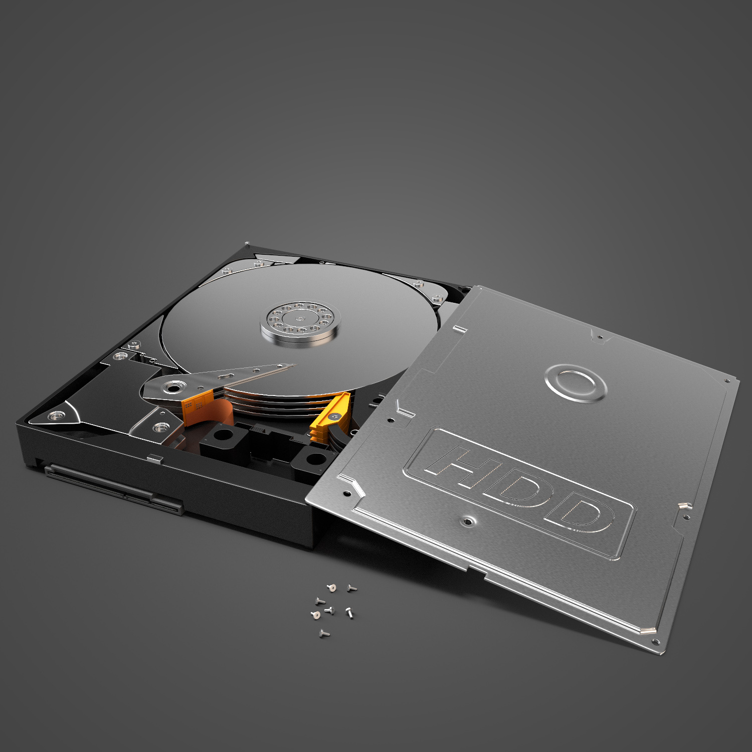 hard disk drive hdd 3d model