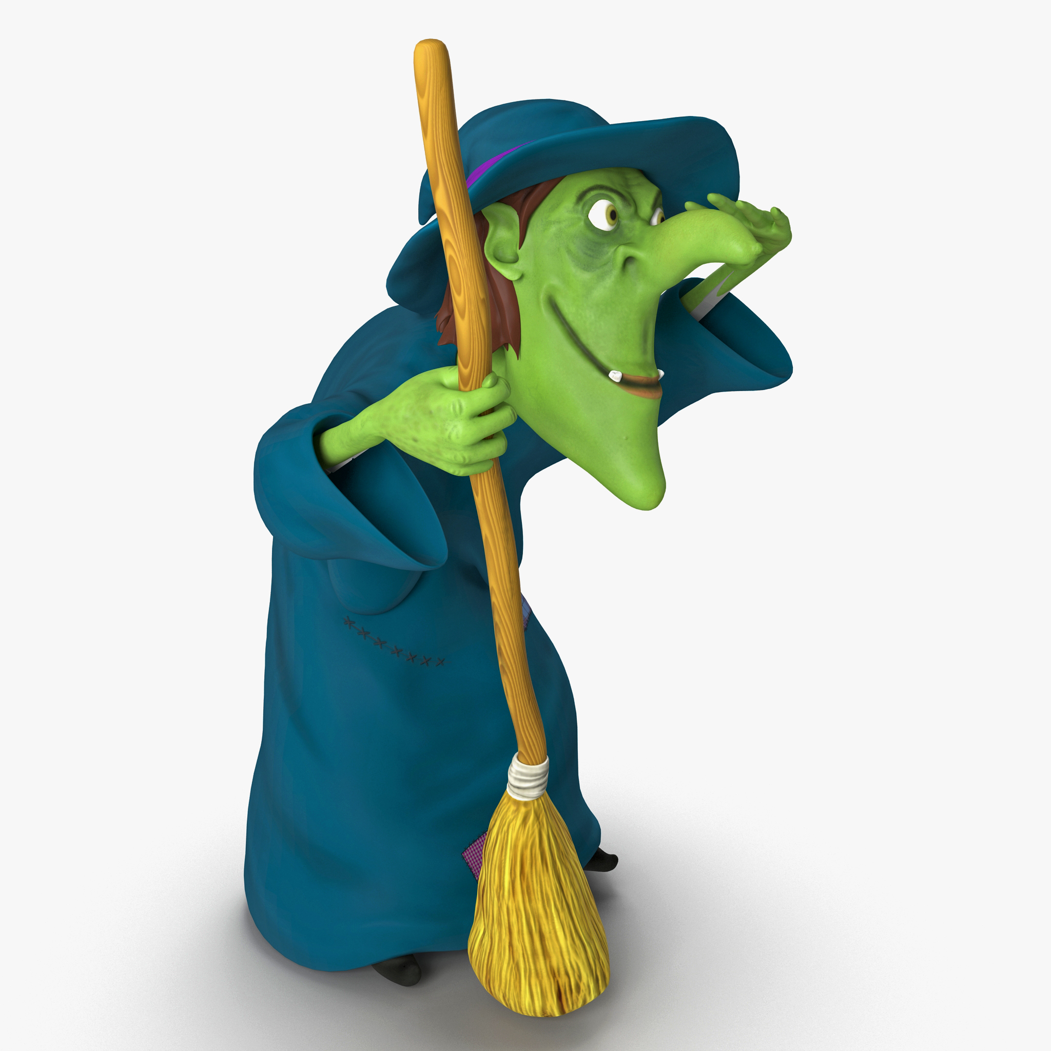 3d cartoon witch rigged