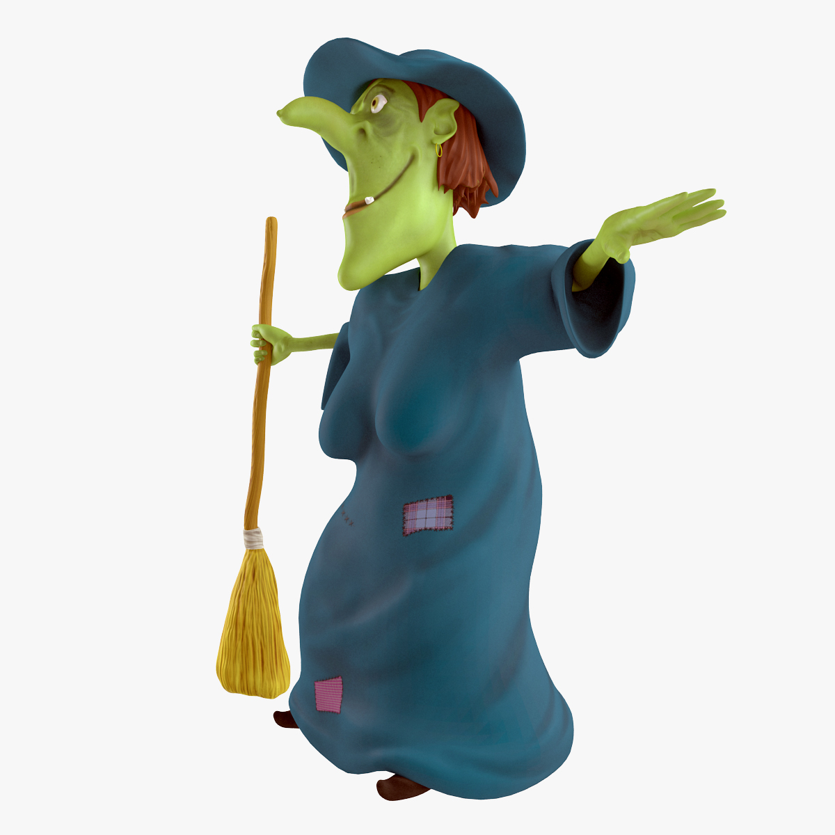 3d cartoon witch rigged