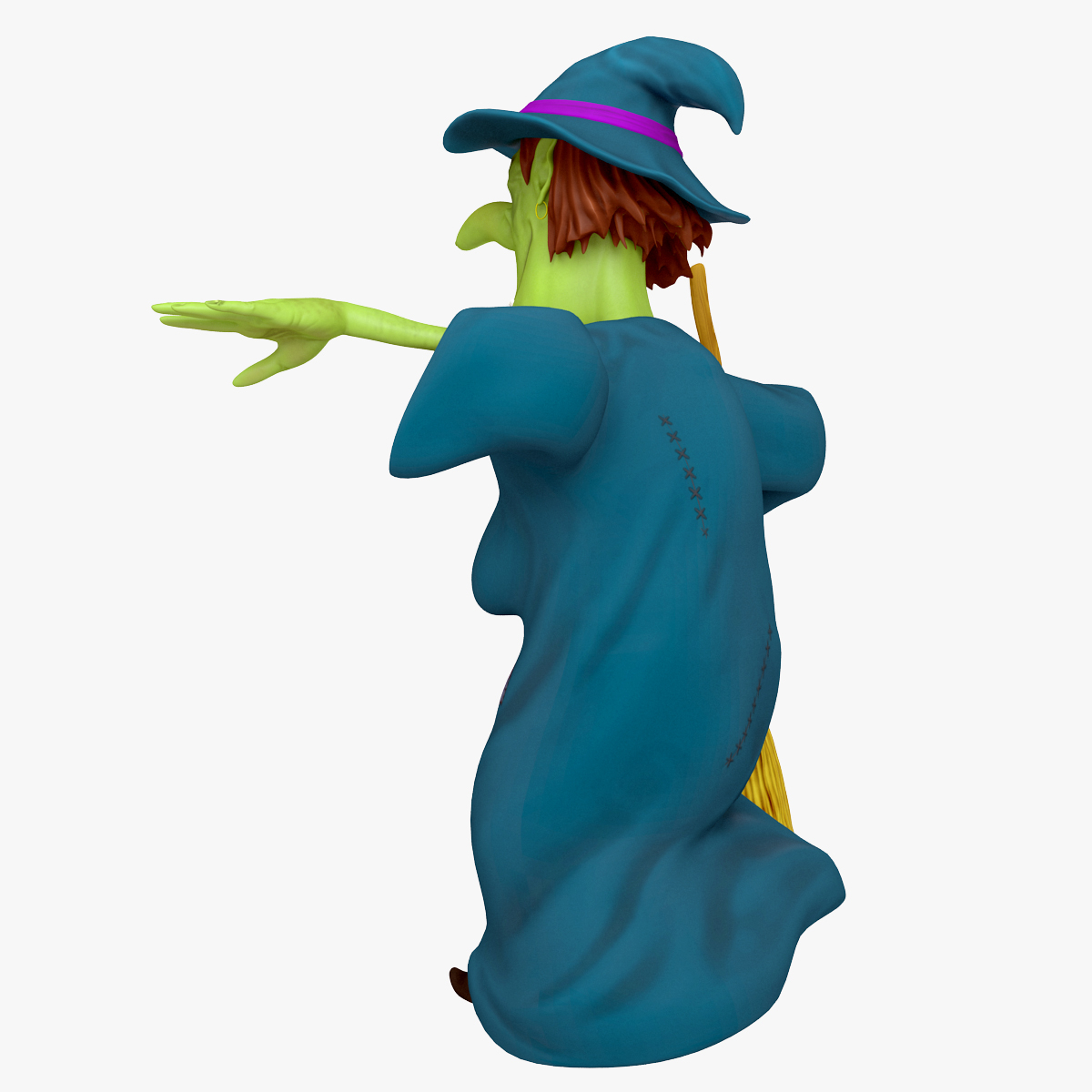 3d cartoon witch rigged