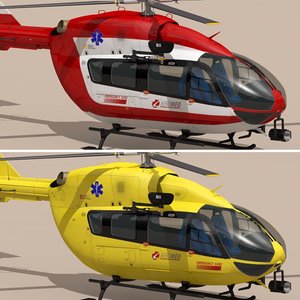 3d model ec145 air ambulance