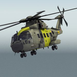 merlin joint support helicopter 3ds