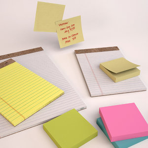 3ds max legal pads sticky notes
