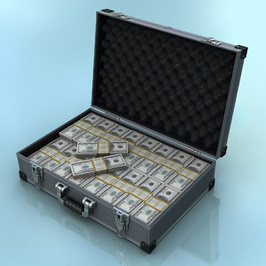 cash suitcase 3d max