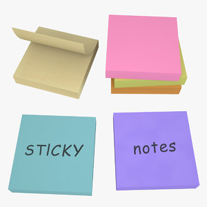 3d model of sticky notes