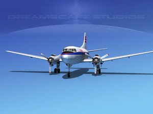 propellers martin 404 airlines 3d model